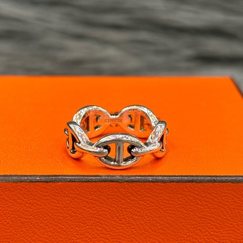 HERMES Farandole CHAINE D ANCRE 純銀 小豬 豬鼻 豬鼻子 戒指