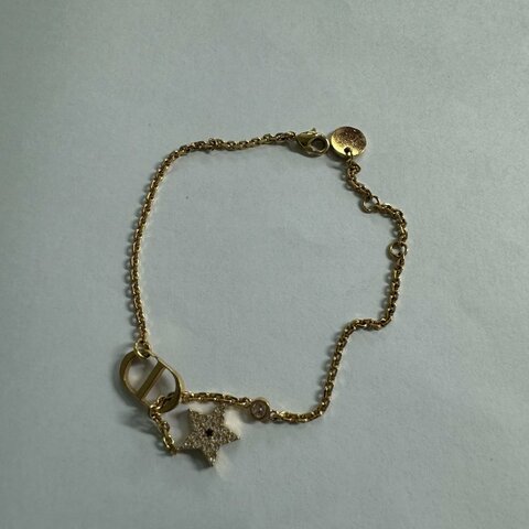 Metal Crystal Star CD Bracelet Gold