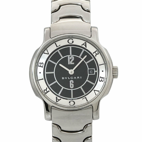 BVLGARI Solo Tempo ST29S 女士腕錶，附日期顯示，黑色石英機芯