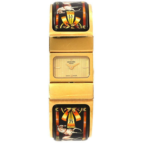 Hermès Loquet LO1 201 女士手鐲腕錶，琺瑯金石英機芯
