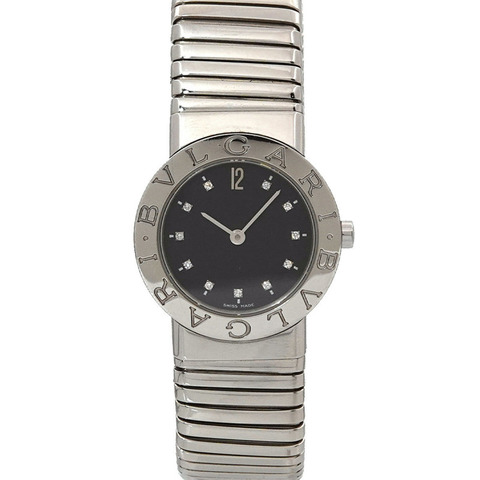 BVLGARI Tubogas BB262TS 11P 鑽石女士手錶黑石英