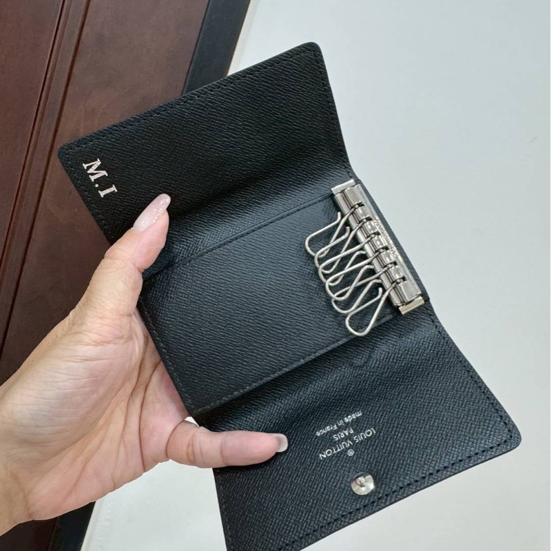 LV 路易威登 黑色 棋盤格 鑰匙圈 鑰匙包 卡夾 卡片夾 卡包 名片夾-1