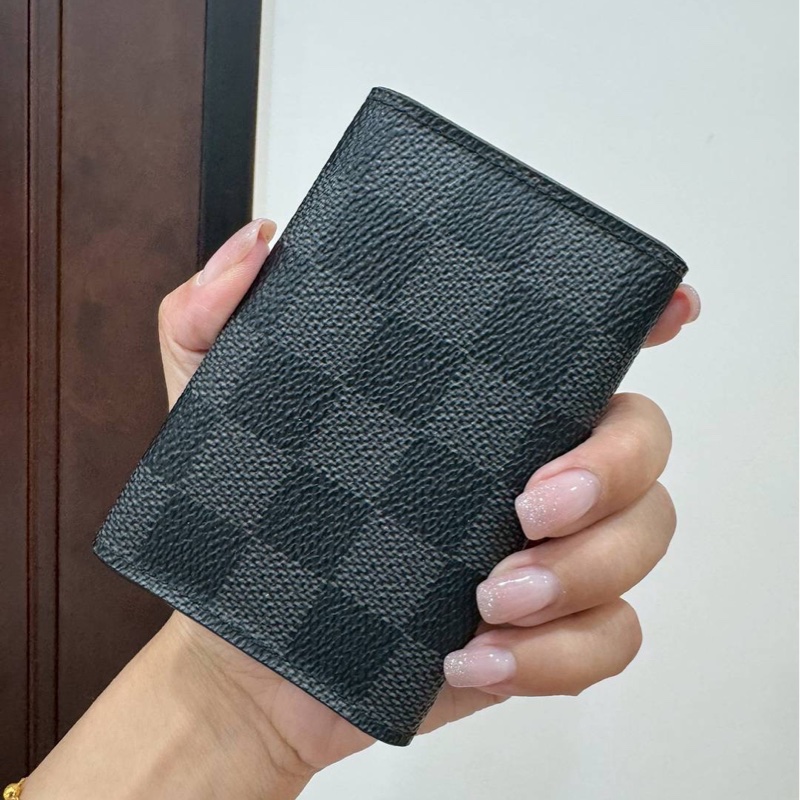 LV 路易威登 黑色 棋盤格 鑰匙圈 鑰匙包 卡夾 卡片夾 卡包 名片夾-2