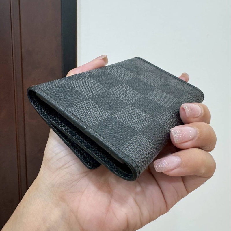 LV 路易威登 黑色 棋盤格 鑰匙圈 鑰匙包 卡夾 卡片夾 卡包 名片夾-3