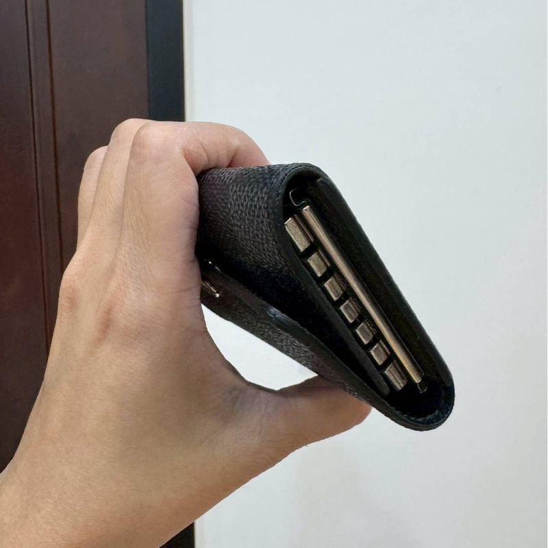 LV 路易威登 黑色 棋盤格 鑰匙圈 鑰匙包 卡夾 卡片夾 卡包 名片夾-6