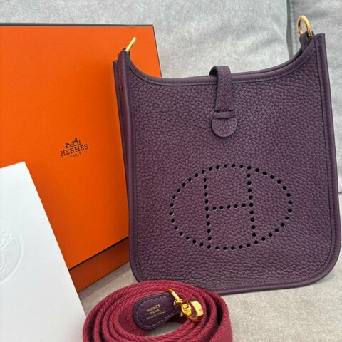 *SHIHNA名牌精品*Hermès Evelyne mini16小號 斜背包