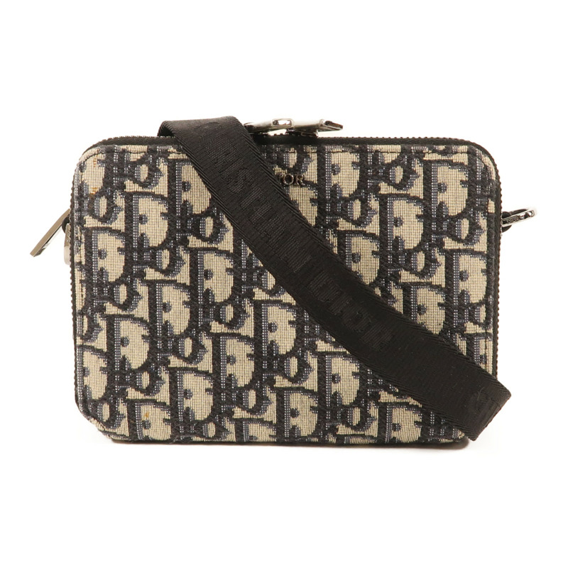 Dior 帆布Zipped Pouch With Strap銀扣肩背袋-0