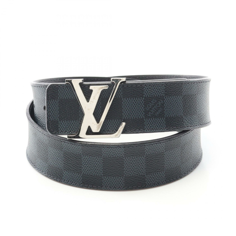 路易威登 Ceinture Initial Damier Cobalt 腰帶 M9210 皮革 PVC 海軍藍 二手男式-0
