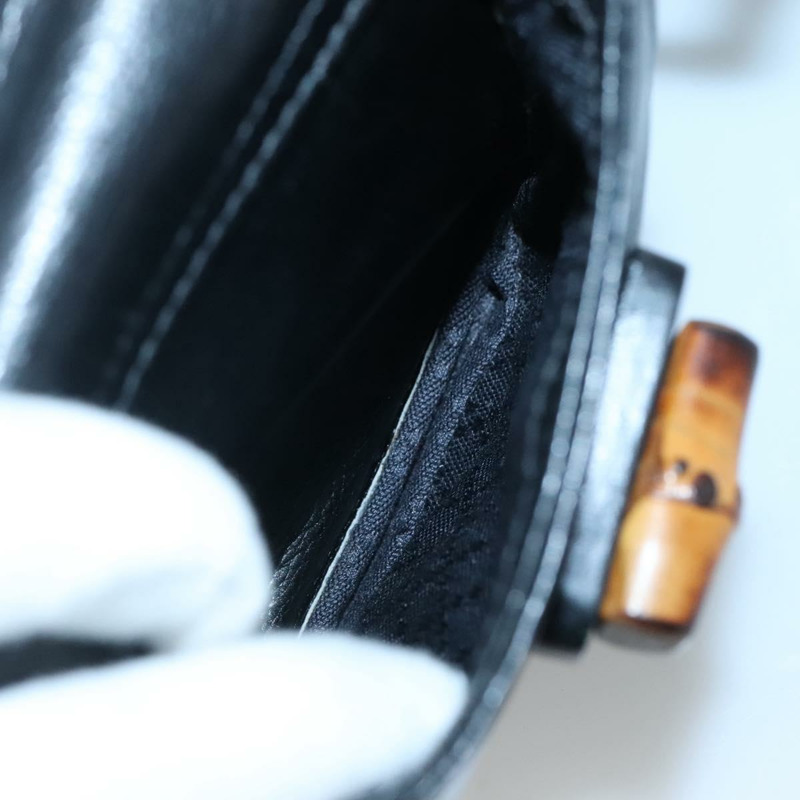 【日本直送】GUCCI 竹子背包 皮革 黑金 003 2058 0030 正品 kk534-22