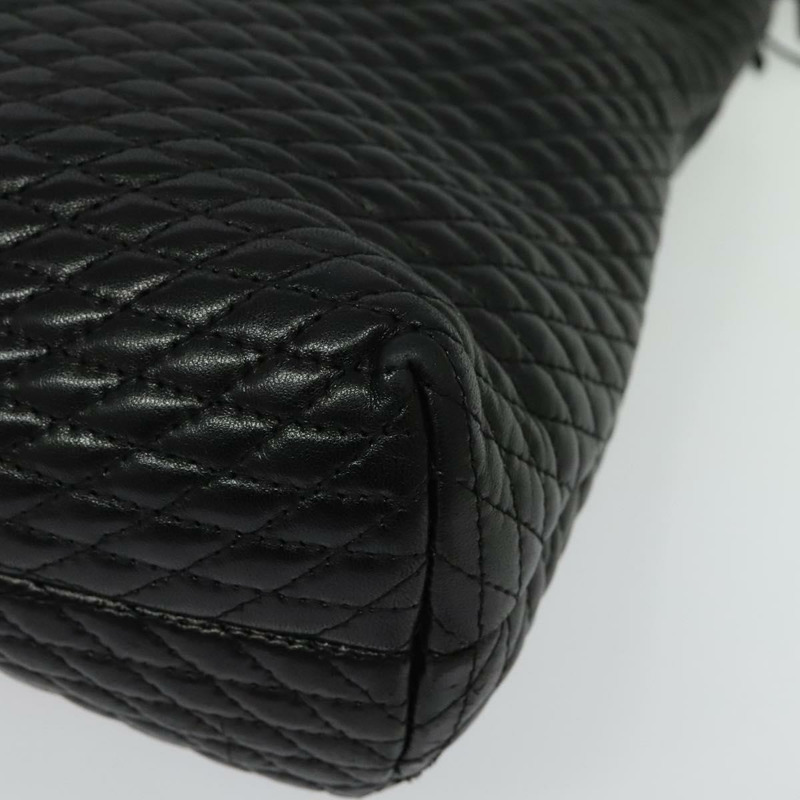 【日本直送】BALLY 鏈條單肩包 皮革 黑色 金色 Auth kk542-15