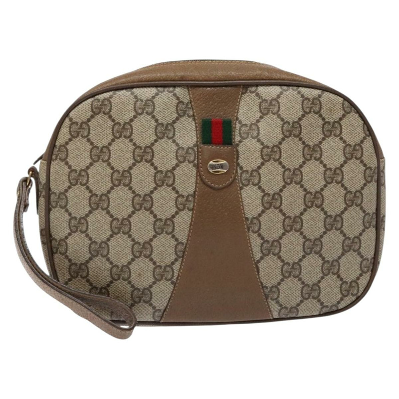 【日本直送】GUCCI GG Supreme Web Sherry Line 手拿包 PVC 米色 89 01 034 正品 am8803-12