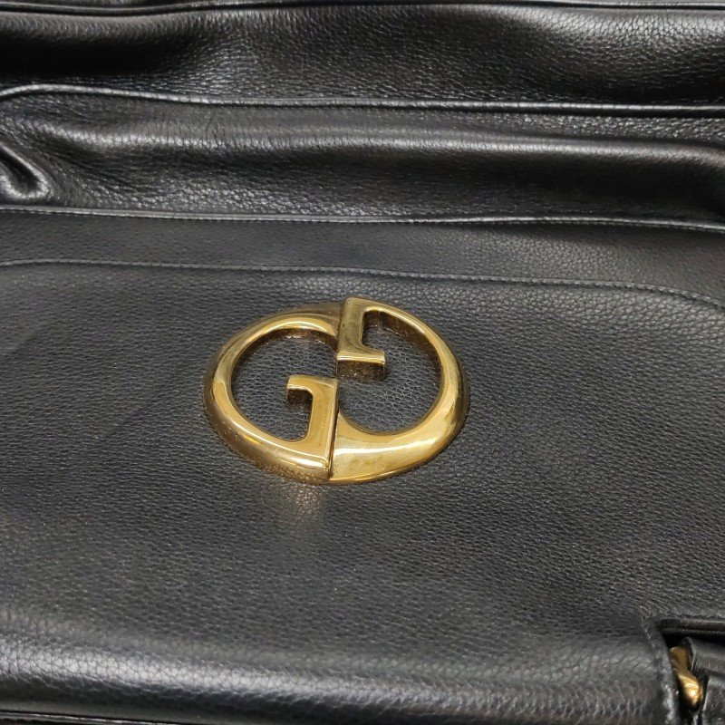 Gucci 1973 牛皮 雙G 標誌 手提包-11