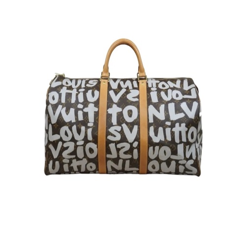 「JL精品代購」9新 LV 塗鴉款 旅行袋 50 keepall