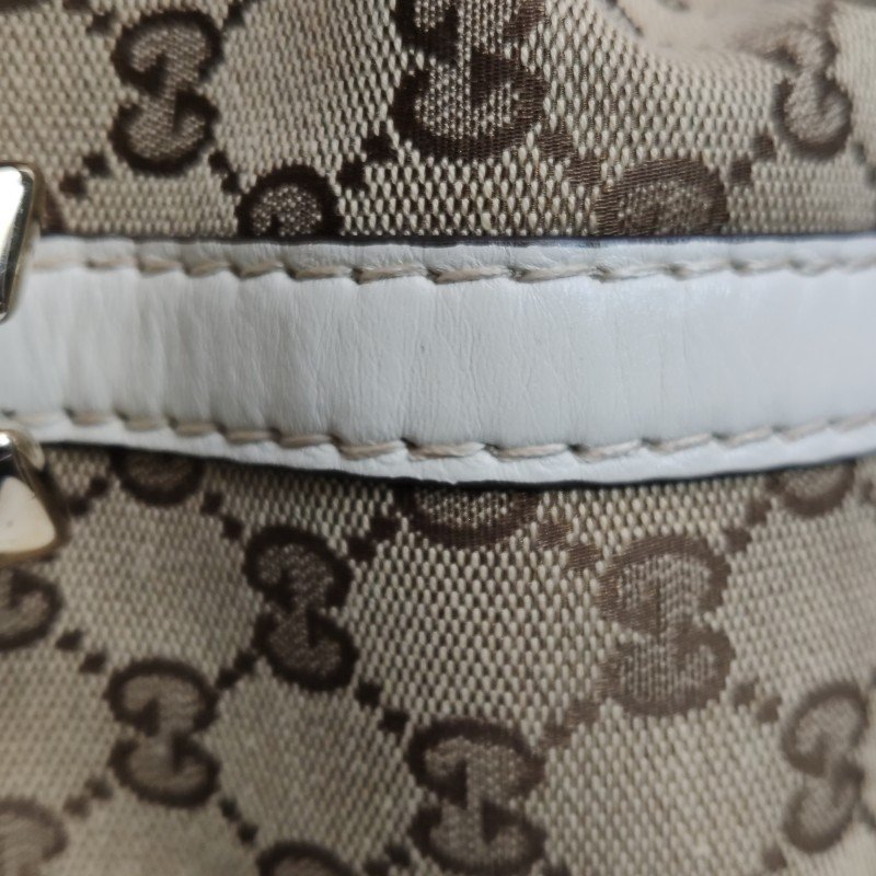 Gucci 牛皮 帆布 雙G 老花 手提包-14