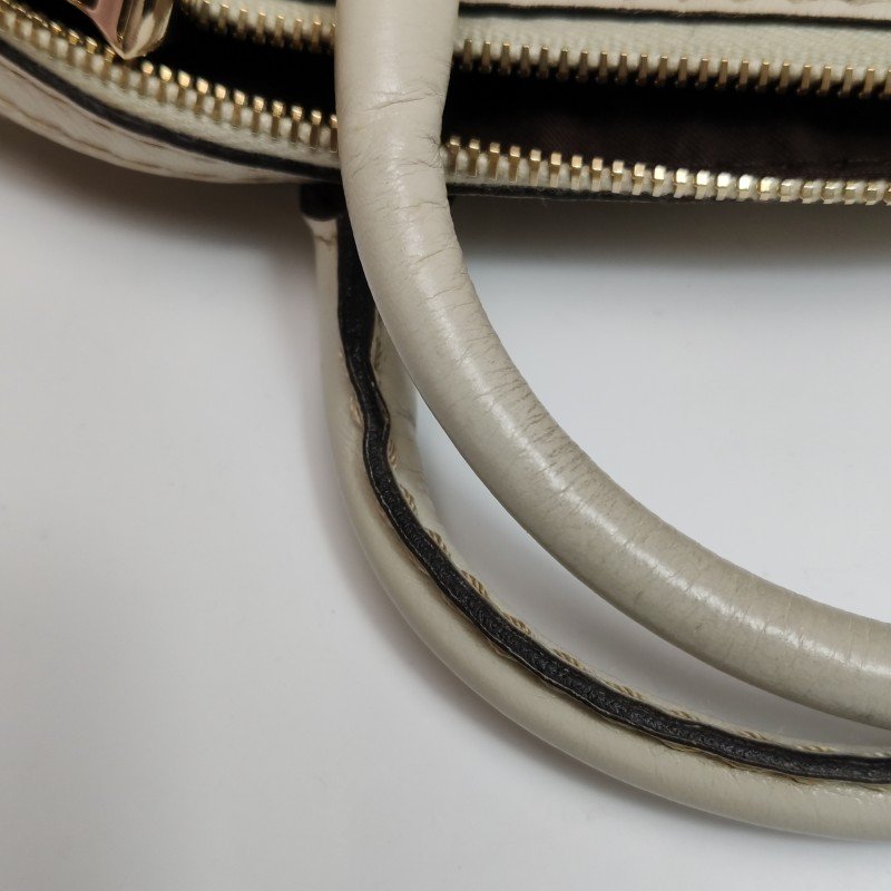 Gucci 牛皮 帆布 雙G 老花 手提包-15