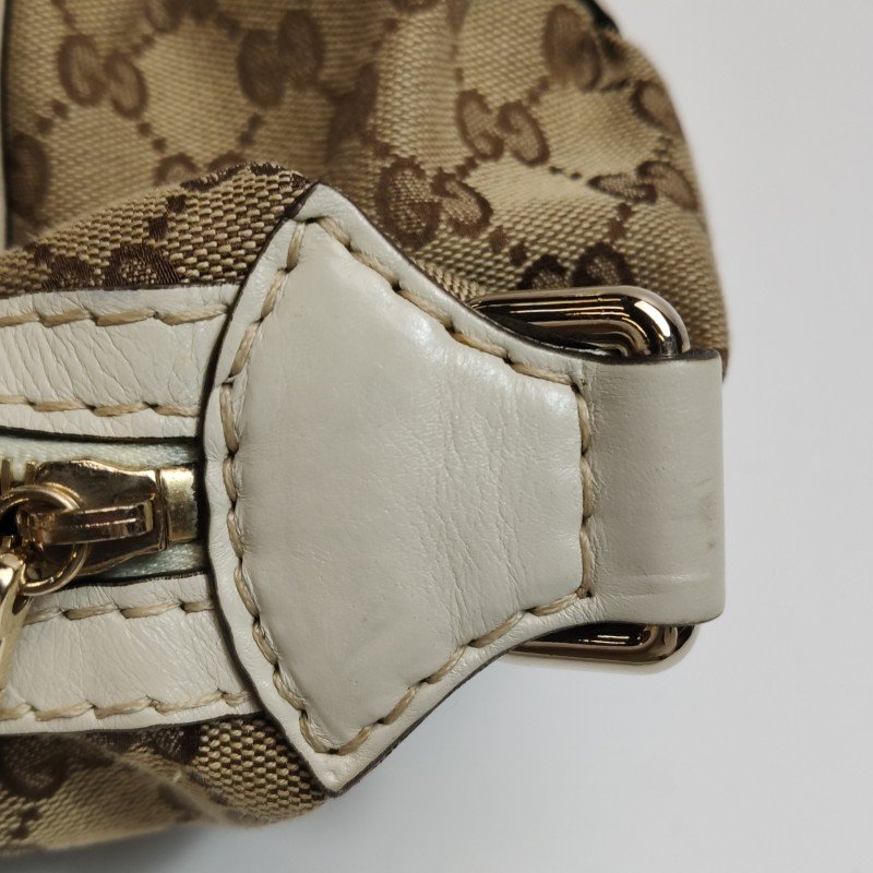 Gucci 牛皮 帆布 雙G 老花 手提包-19