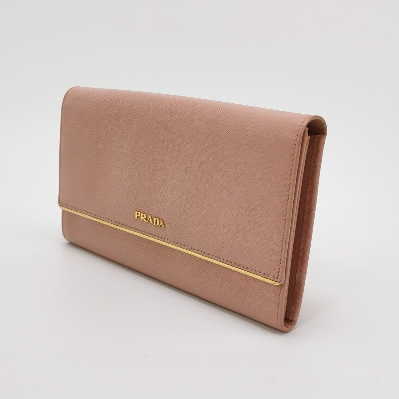 Prada 牛皮 純色 字母 Logo 手拿包-1