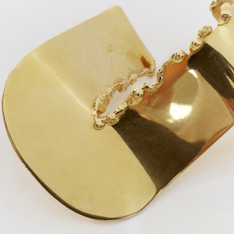 rare OLD CELINE Phoebe Philo Runway Devoured gold tear statement bangle cuff S-5