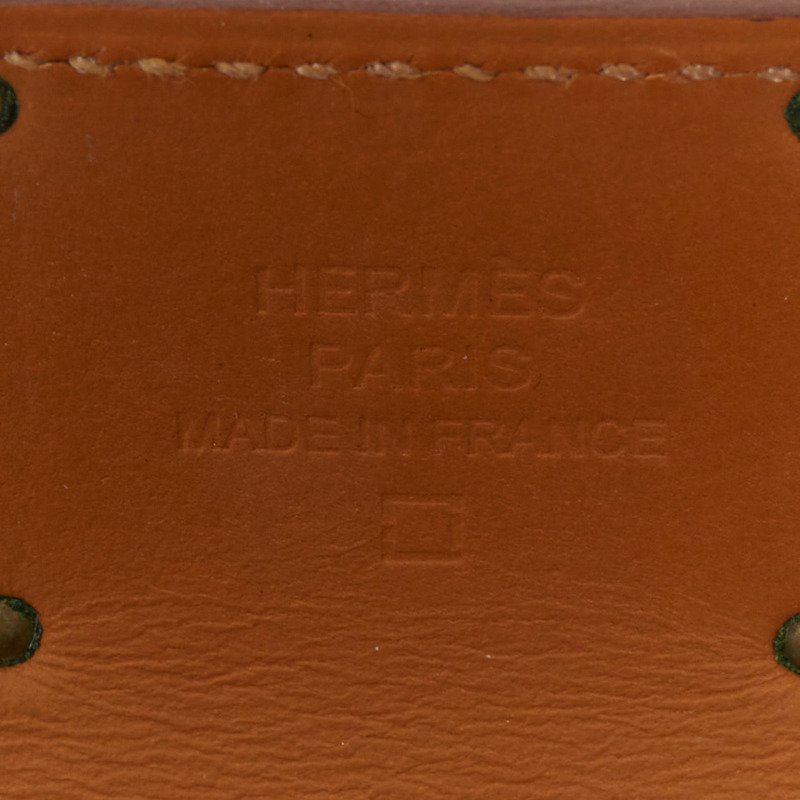 HERMES Kelly Dog brown polished gator leather GHW turnlock bracelet-4