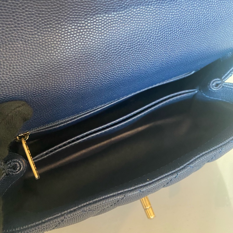 Chanel 深藍色蜥蜴皮手柄cocohandle-4