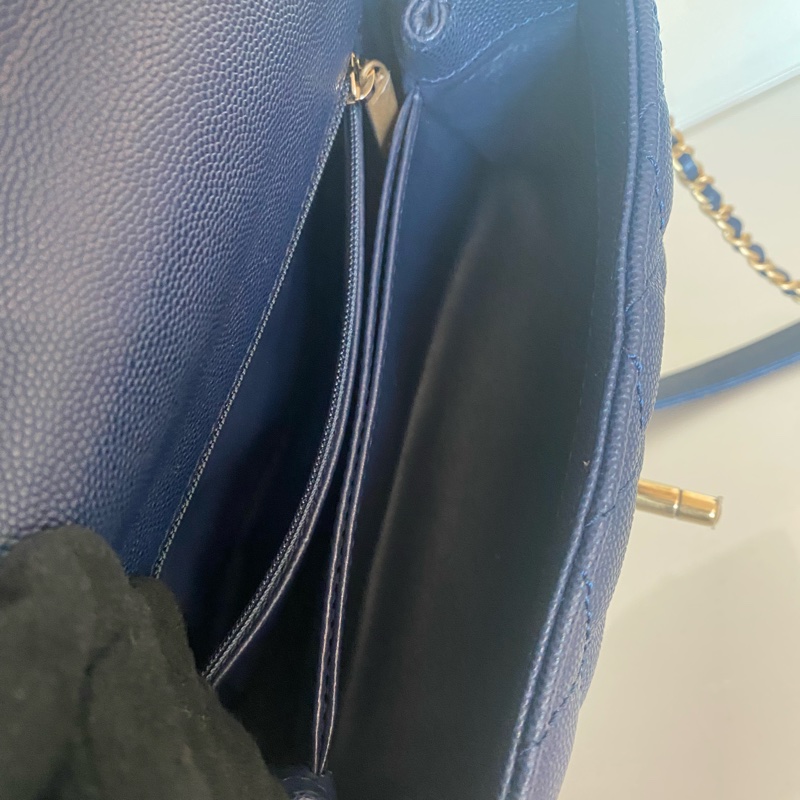 Chanel 深藍色蜥蜴皮手柄cocohandle-9