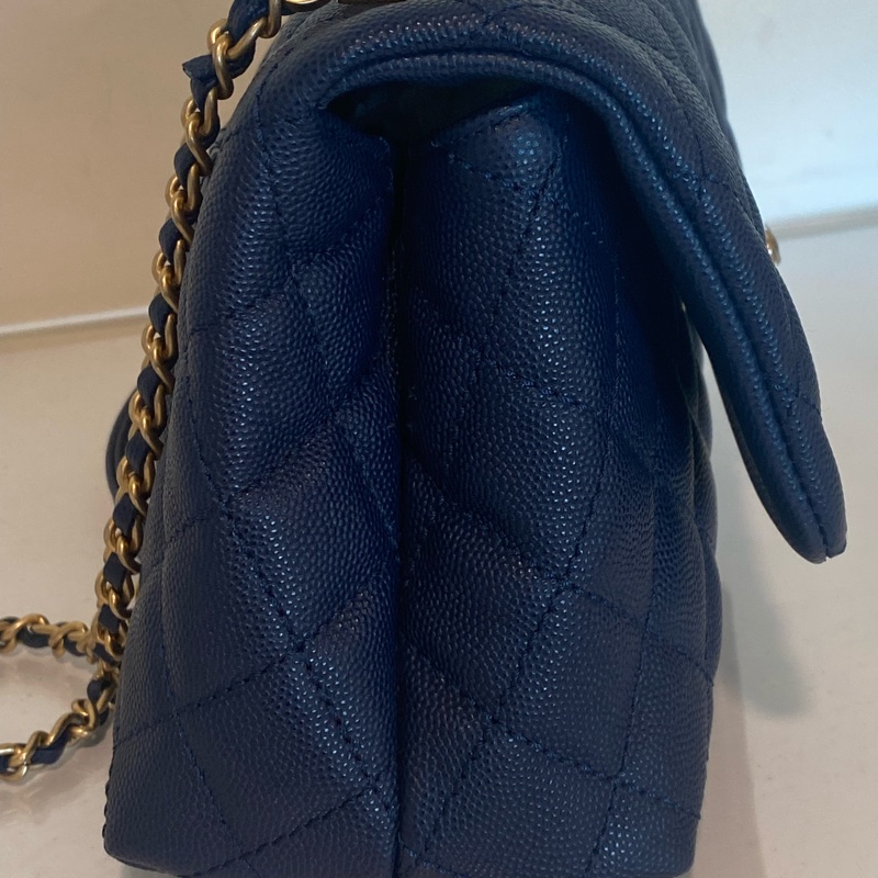 Chanel 深藍色蜥蜴皮手柄cocohandle-14