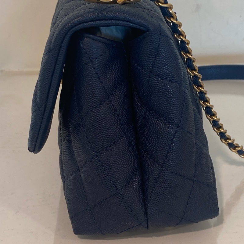 Chanel 深藍色蜥蜴皮手柄cocohandle-15