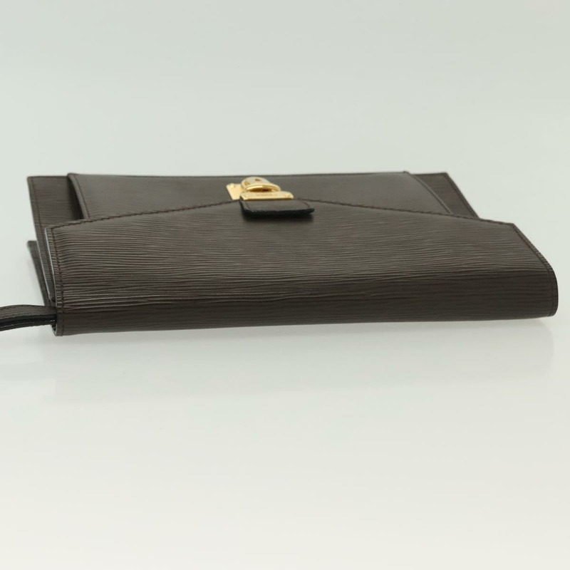 【日本直送】FENDI 手拿包 皮革 深棕色 金色 正品 BA4627-13