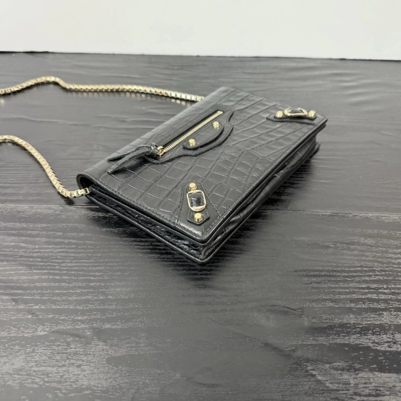 BALENCIAGA 黑金機車WOC肩背斜背包 21*13*3 99新配件塵袋-4