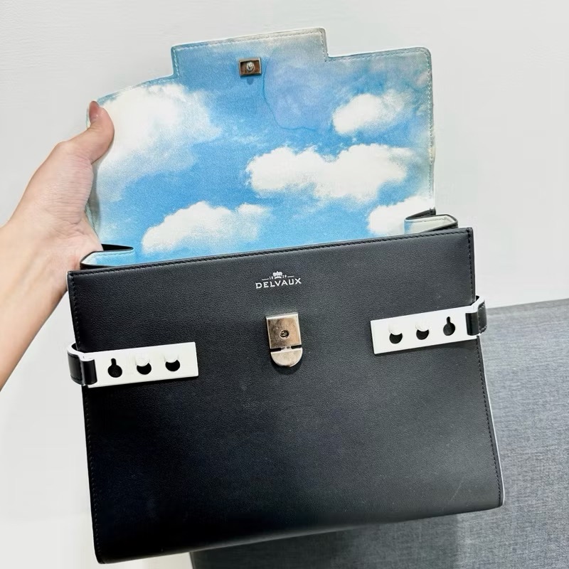 比利時皇家國寶Delvaux Tempete MM 限量版Rene magritte聯名雲朵內襯-5