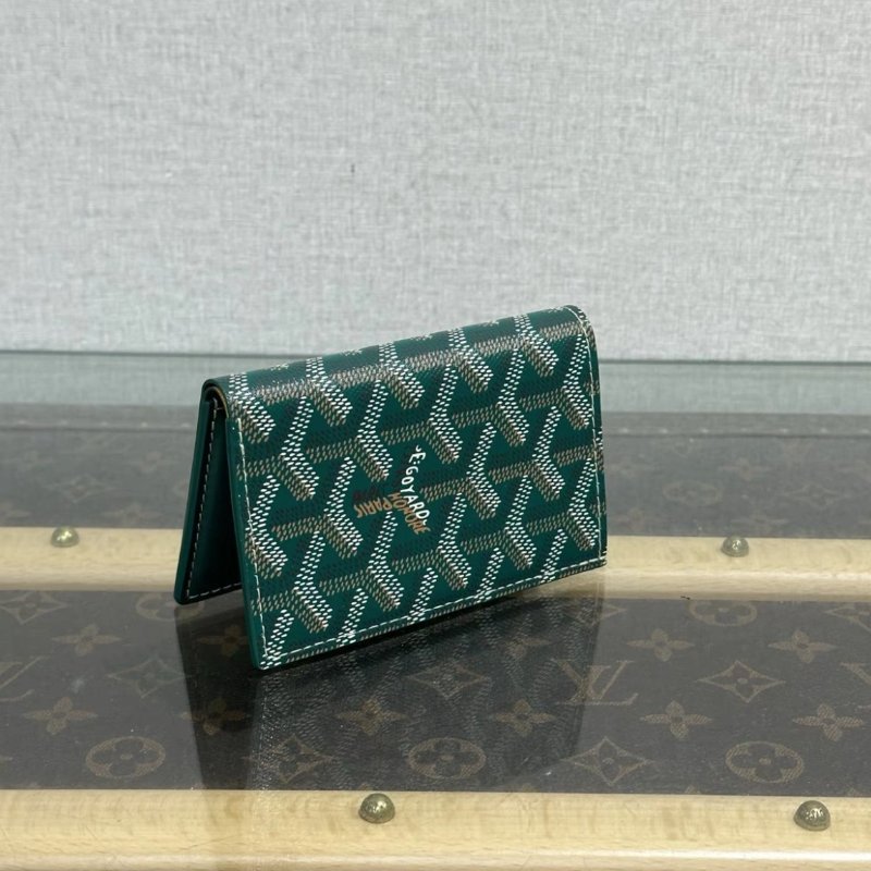 GOYARD 綠色老花零錢包卡包10*8 99新-2