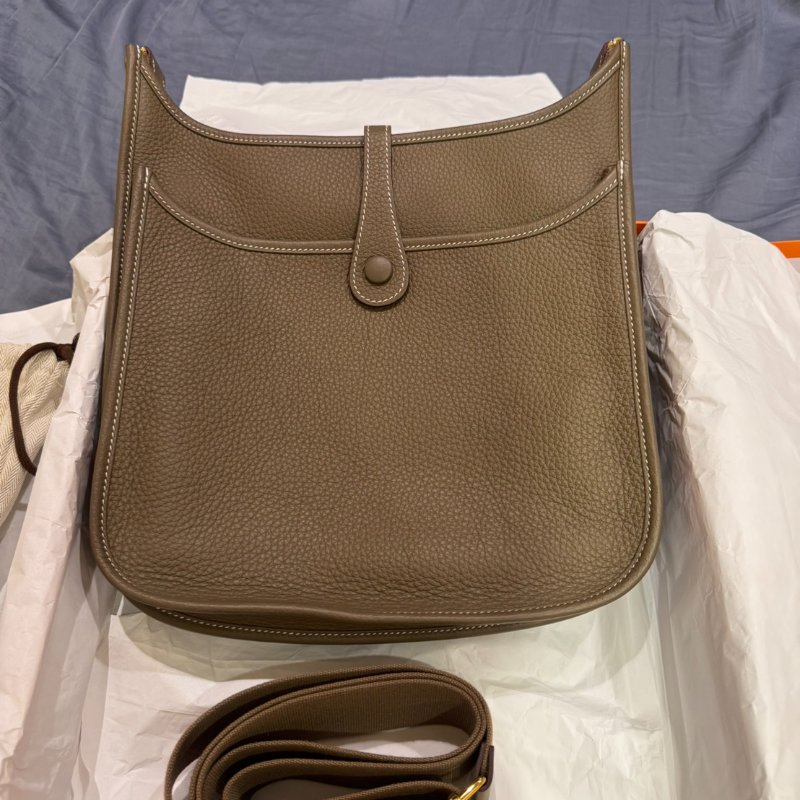 全新品 愛馬仕 Hermès evelyne 29 大象灰/金扣-2