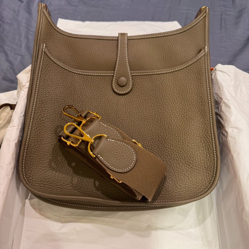 全新品 愛馬仕 Hermès evelyne 29 大象灰/金扣-1