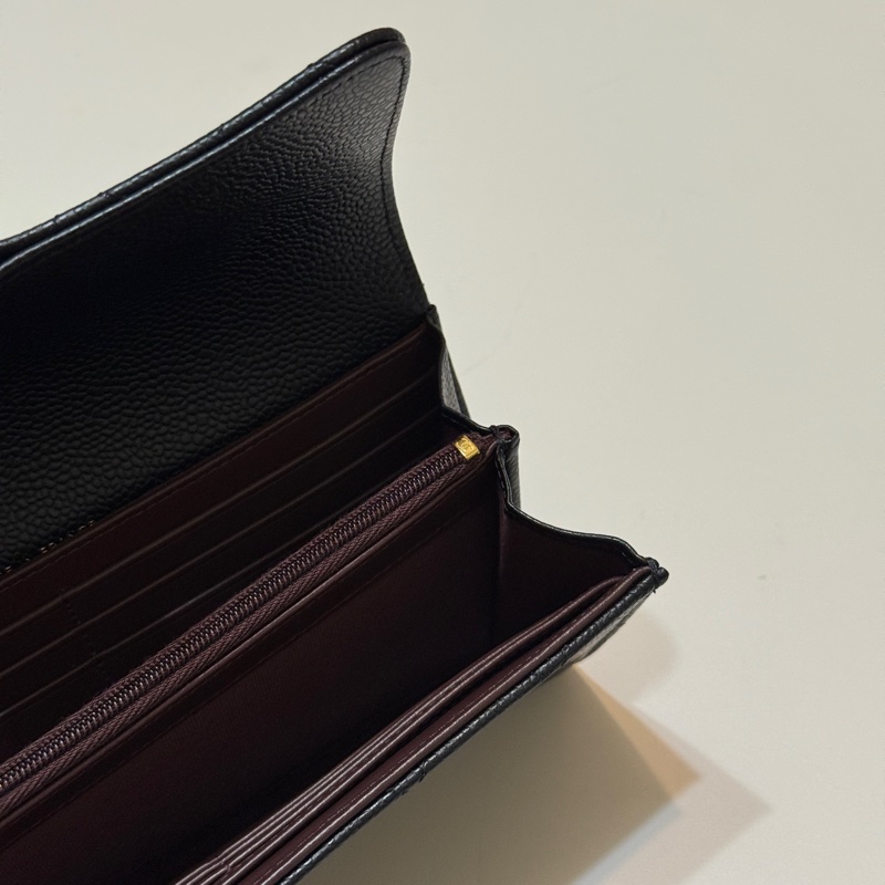 『全新』Chanel黑金荔枝牛皮CF長夾-8