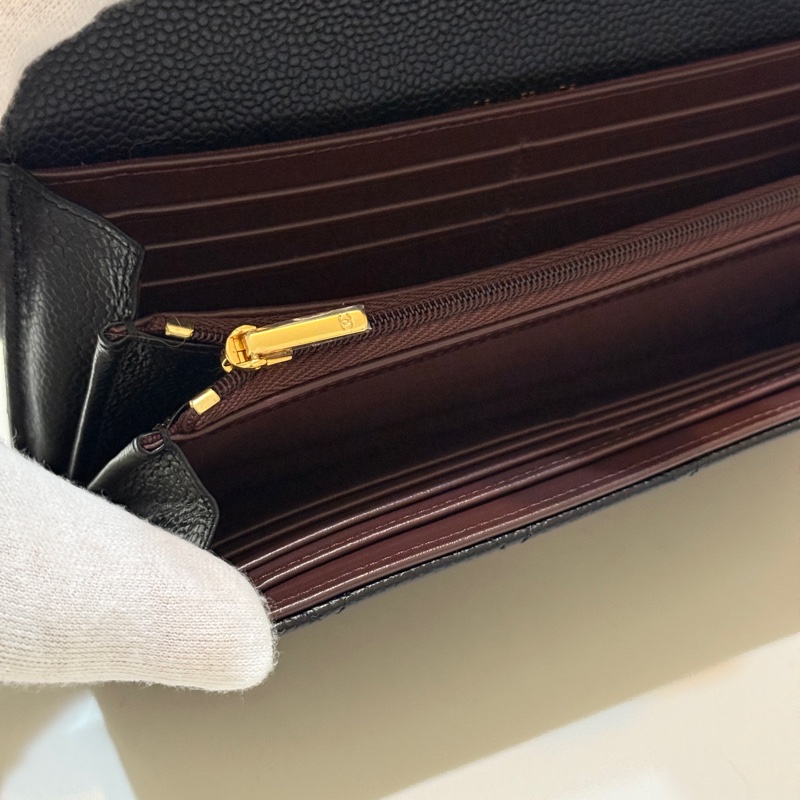 『全新』Chanel黑金荔枝牛皮CF長夾-17