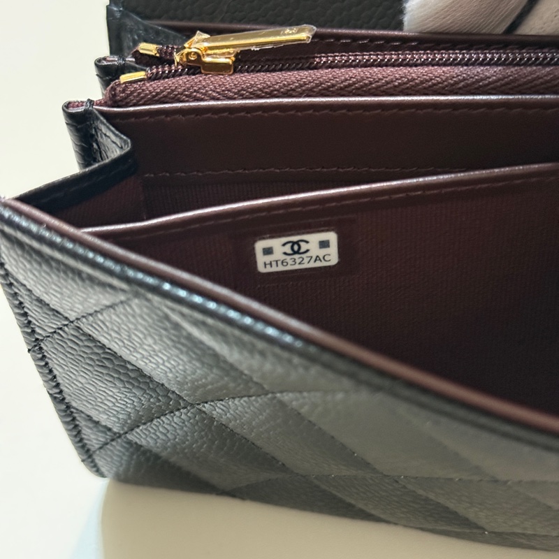 『全新』Chanel黑金荔枝牛皮CF長夾-18