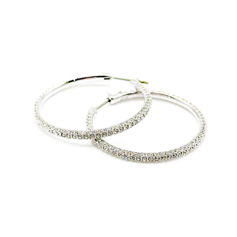 施華洛世奇Swarovski|簡約閃耀滿鑽大圈耳環-3
