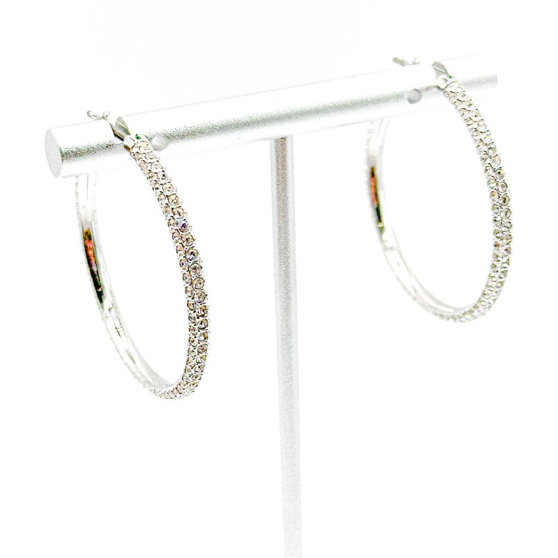 施華洛世奇Swarovski|簡約閃耀滿鑽大圈耳環-6