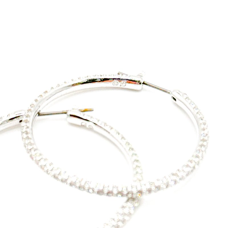 施華洛世奇Swarovski|簡約閃耀滿鑽大圈耳環-7