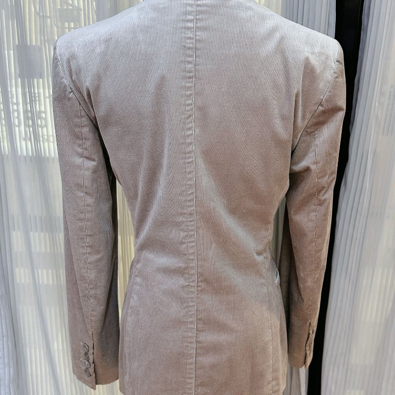 Gucci 休閒外套  淺灰色薄款小西裝 折褶修身衣擺-2