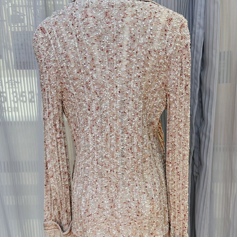 Chanel/香奈兒上衣 針織外套 米色彩點花紗 優雅時尚女裝38碼-2