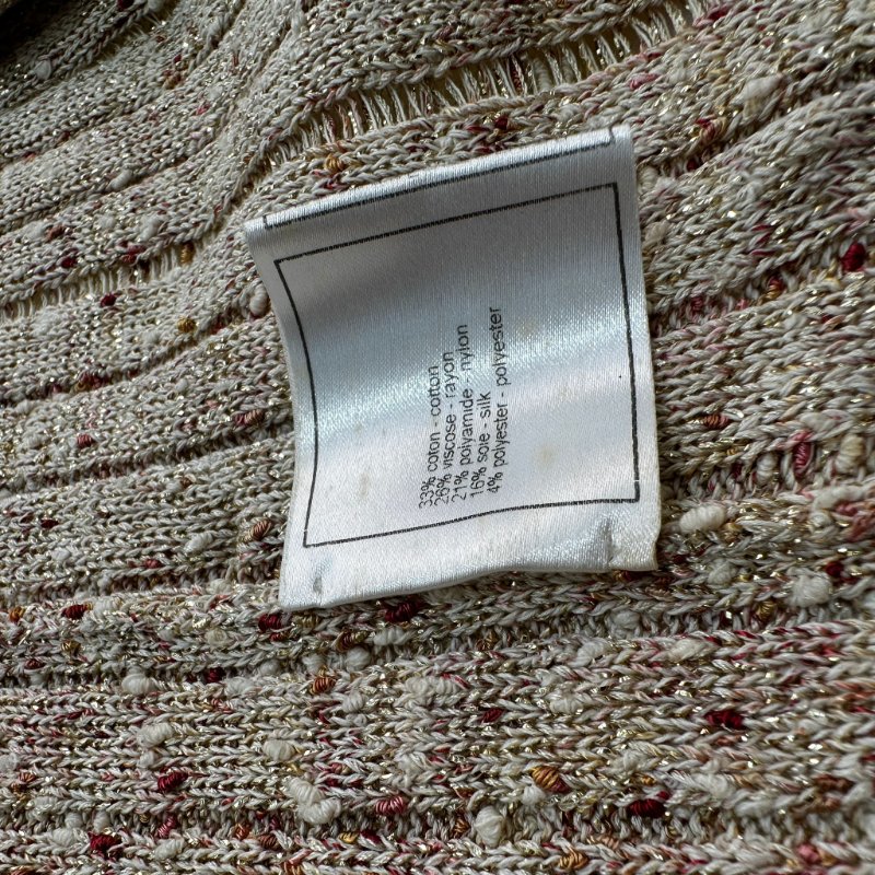 Chanel/香奈兒上衣 針織外套 米色彩點花紗 優雅時尚女裝38碼-4