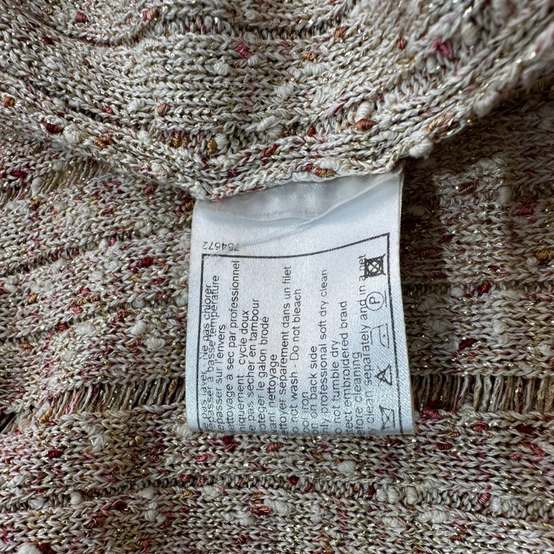 Chanel/香奈兒上衣 針織外套 米色彩點花紗 優雅時尚女裝38碼-5