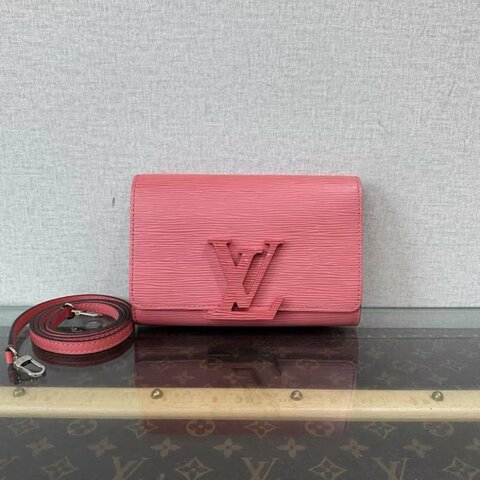 LV 水波紋粉色肩背斜背包 20*14*4 98新配件塵袋