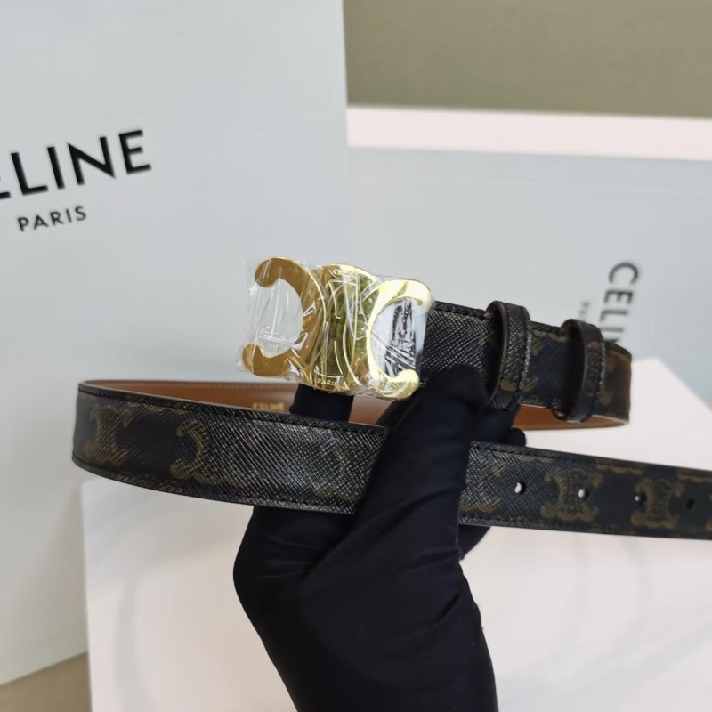 Celine logo brown belt-1