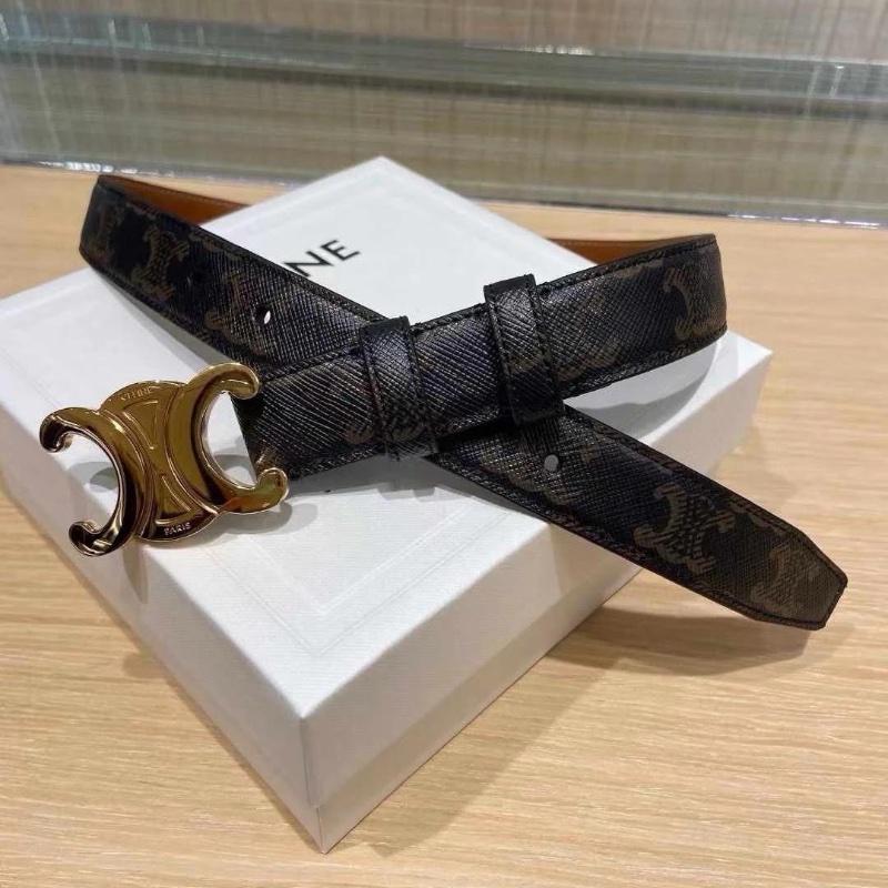 Celine logo brown belt-2