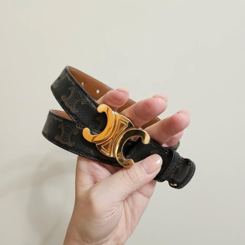 Celine logo brown belt-3