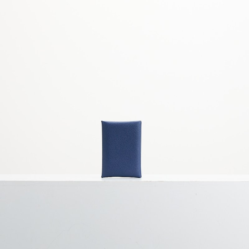 二手Hermès calvi duo卡包/深藍-0