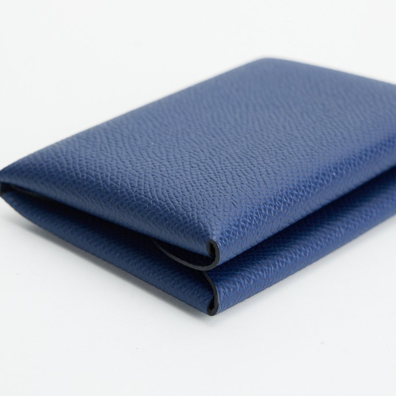 二手Hermès calvi duo卡包/深藍-3