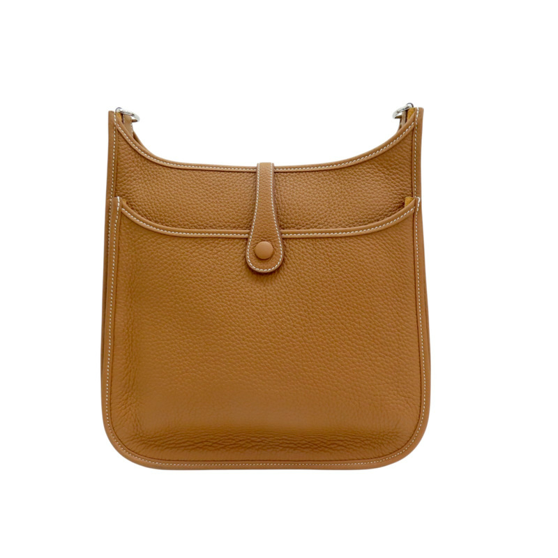 金棕色 Clemence牛皮 Evelyne 29 肩背包 W刻 銀釦【HERMES 愛馬仕】-1